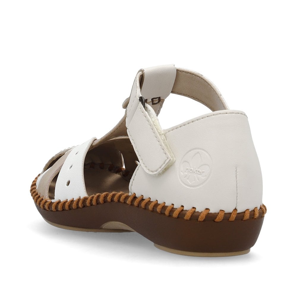 Rieker Leather Cut Out Shoes M1655 - Beige