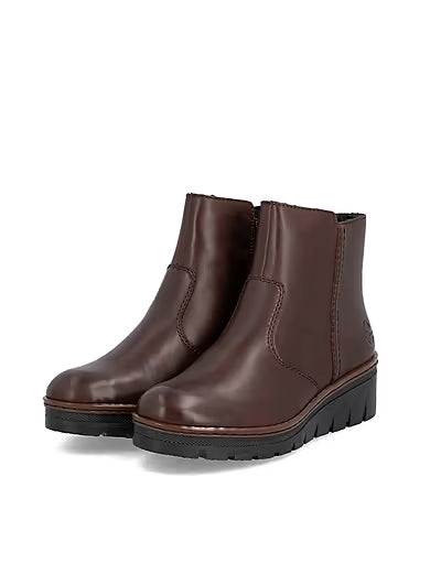 Rieker Zip Wedge Boots for X9165 - Brown
