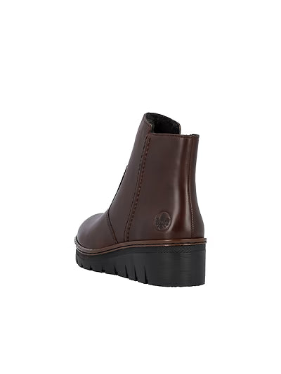 Rieker Zip Wedge Boots for X9165 - Brown