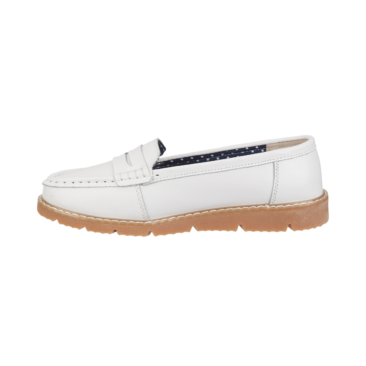 Shore Leather Loafers in White - sizes 4-8