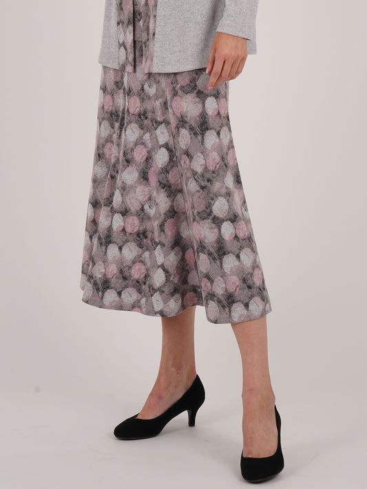 Tigi Blur Dot Print Regular Length Skirt - Rose Pink
