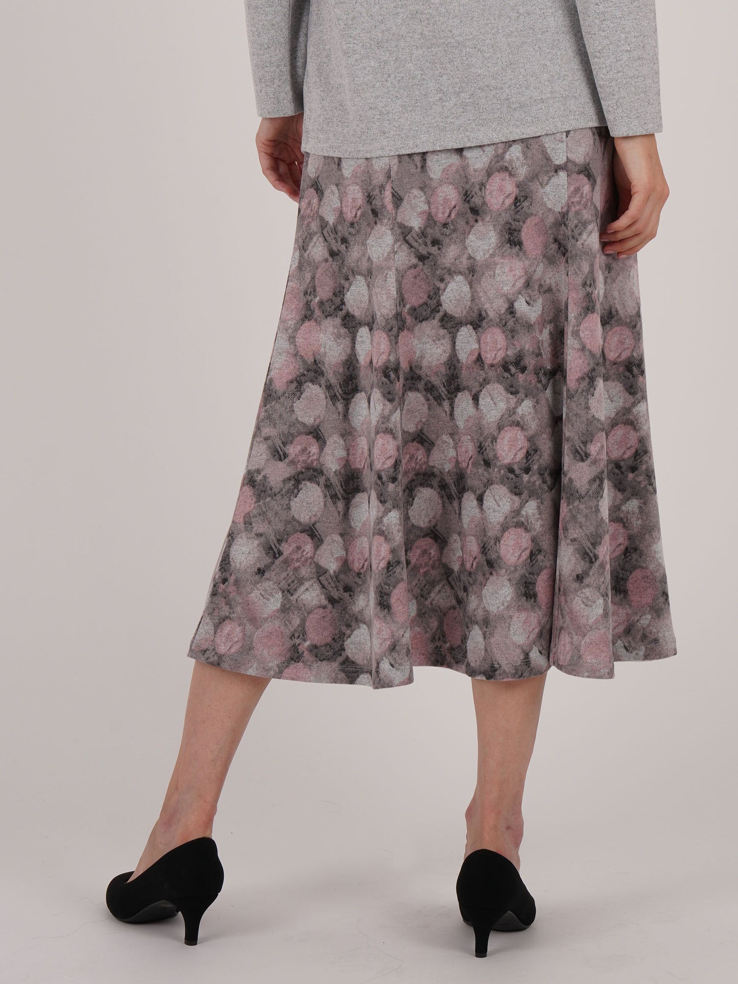 Tigi Blur Dot Print Regular Length Skirt - Rose Pink