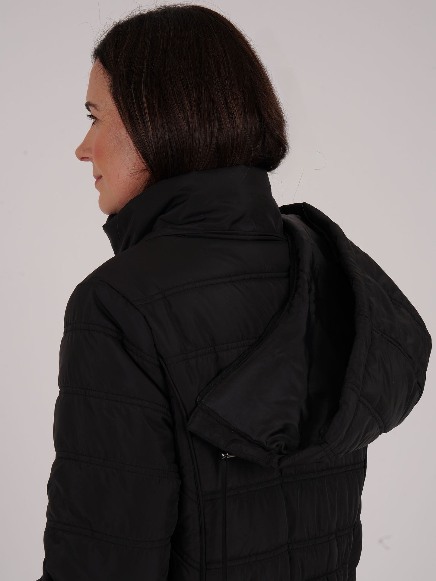 TIGI Waisted Hooded Coat - Black