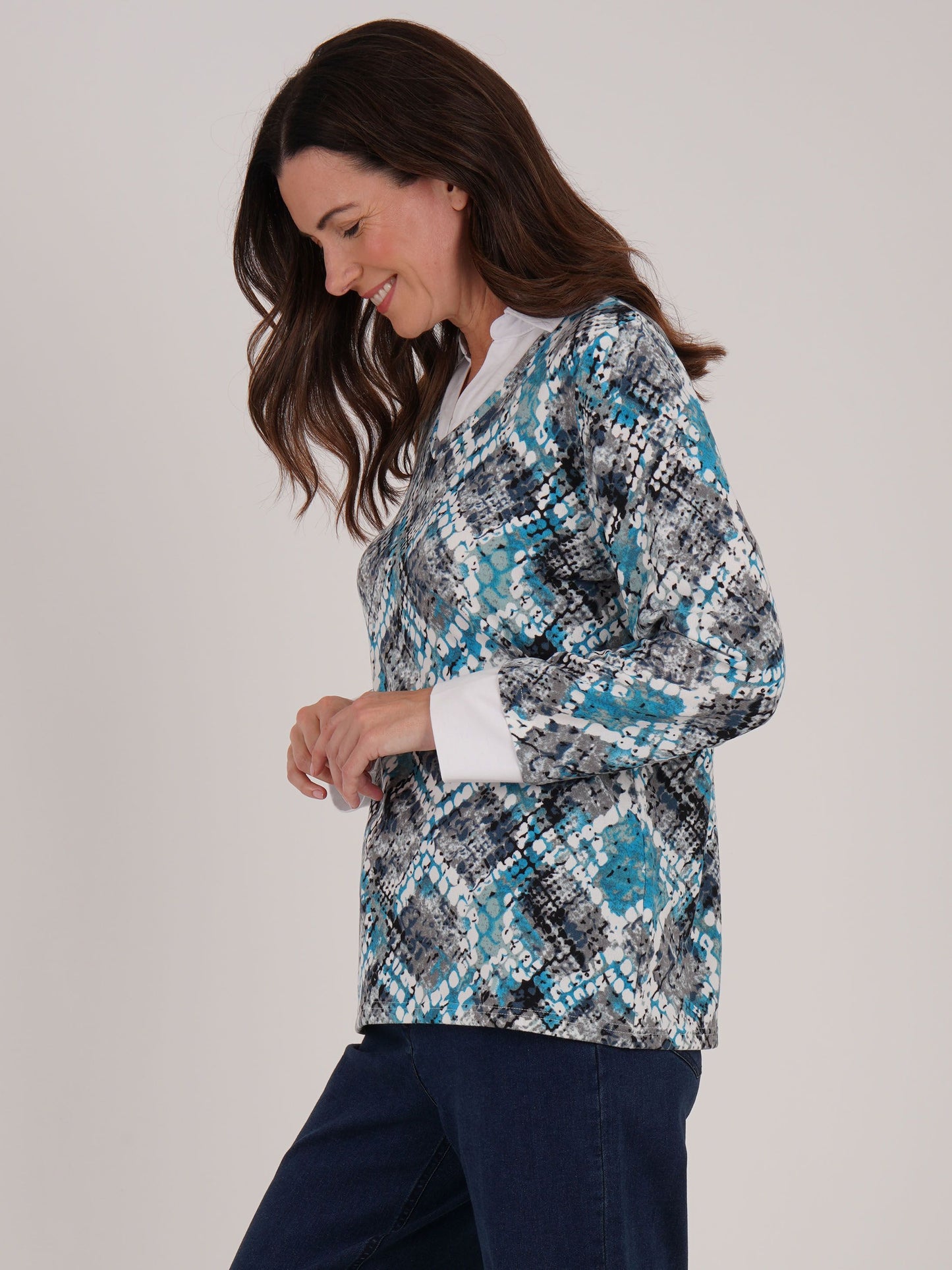 Tigi Mosaic Print 2 in 1 Shirt Top - Mint
