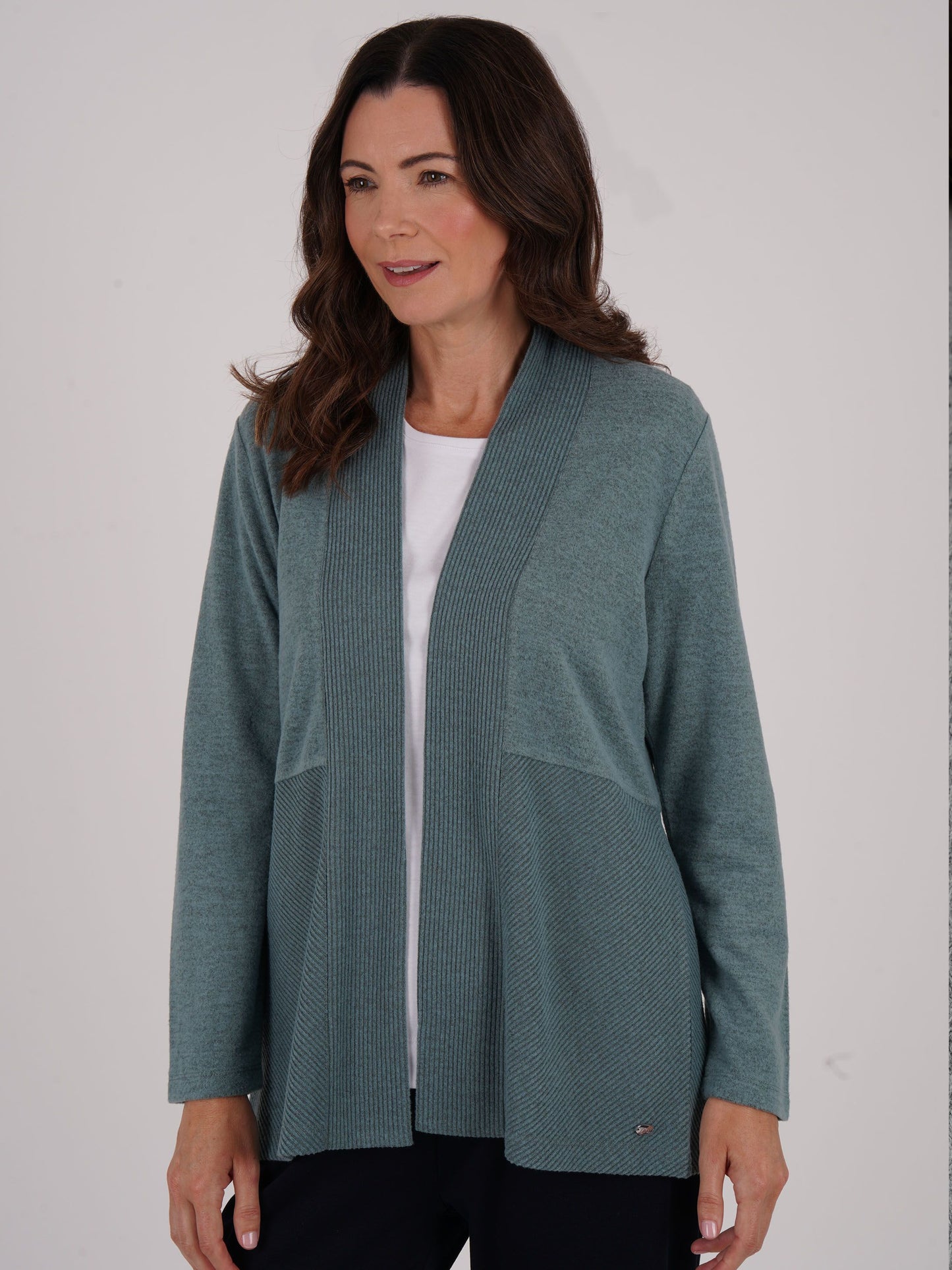 TIGI Ribbed Detail Cardigan - Aquamarine