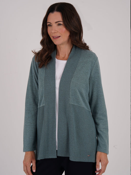 TIGI Ribbed Detail Cardigan - Aquamarine
