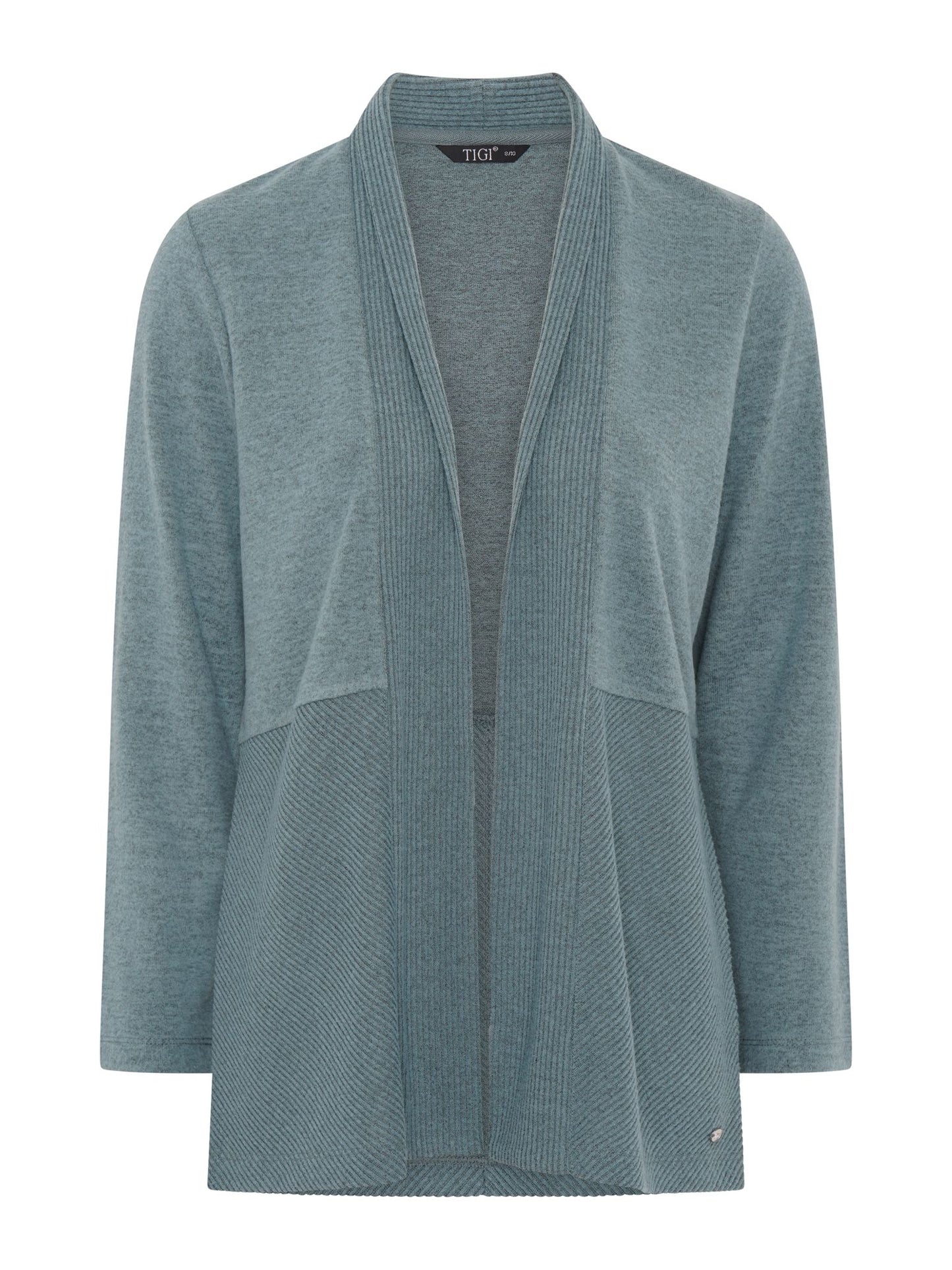 TIGI Ribbed Detail Cardigan - Aquamarine