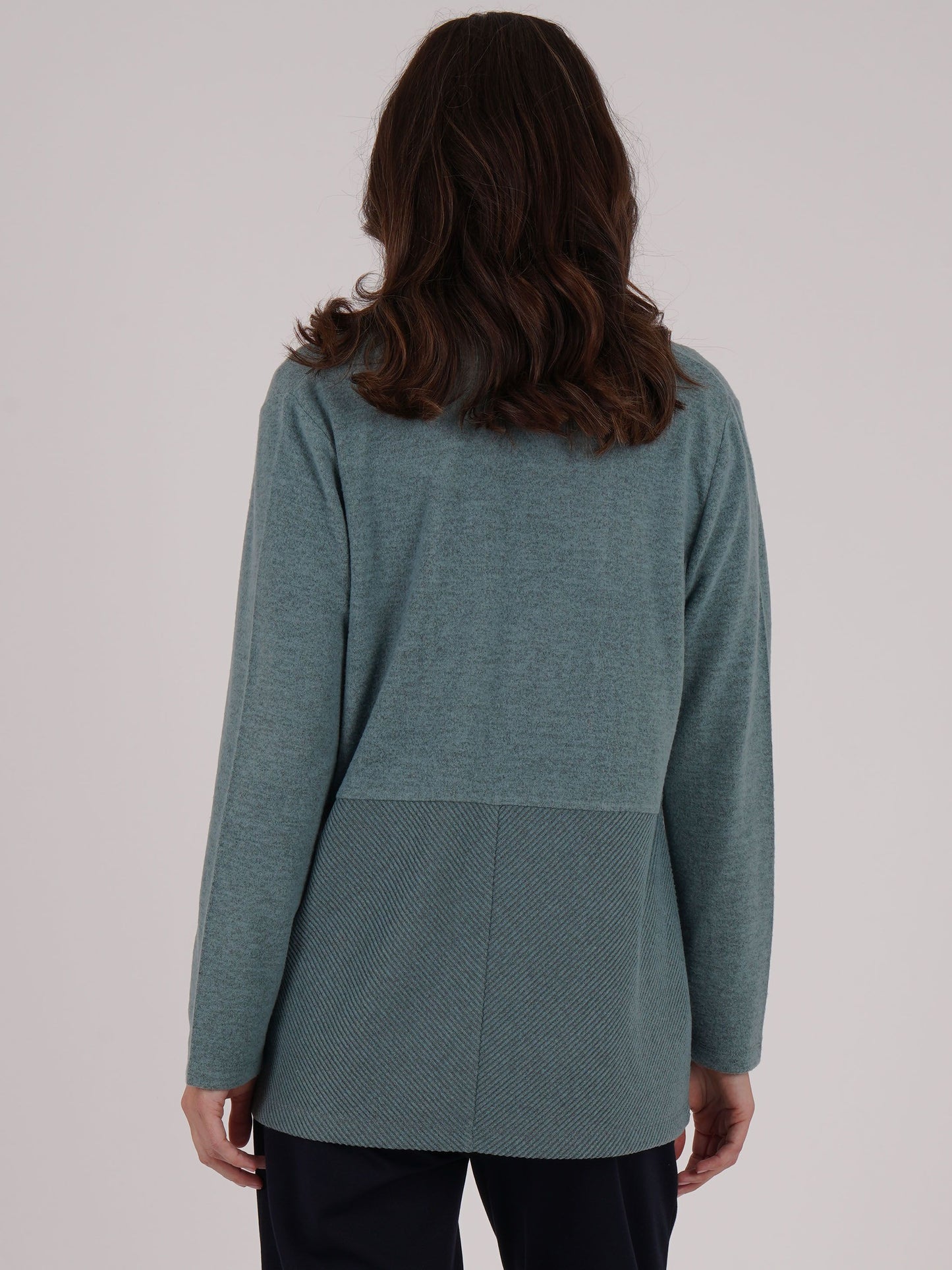 TIGI Ribbed Detail Cardigan - Aquamarine