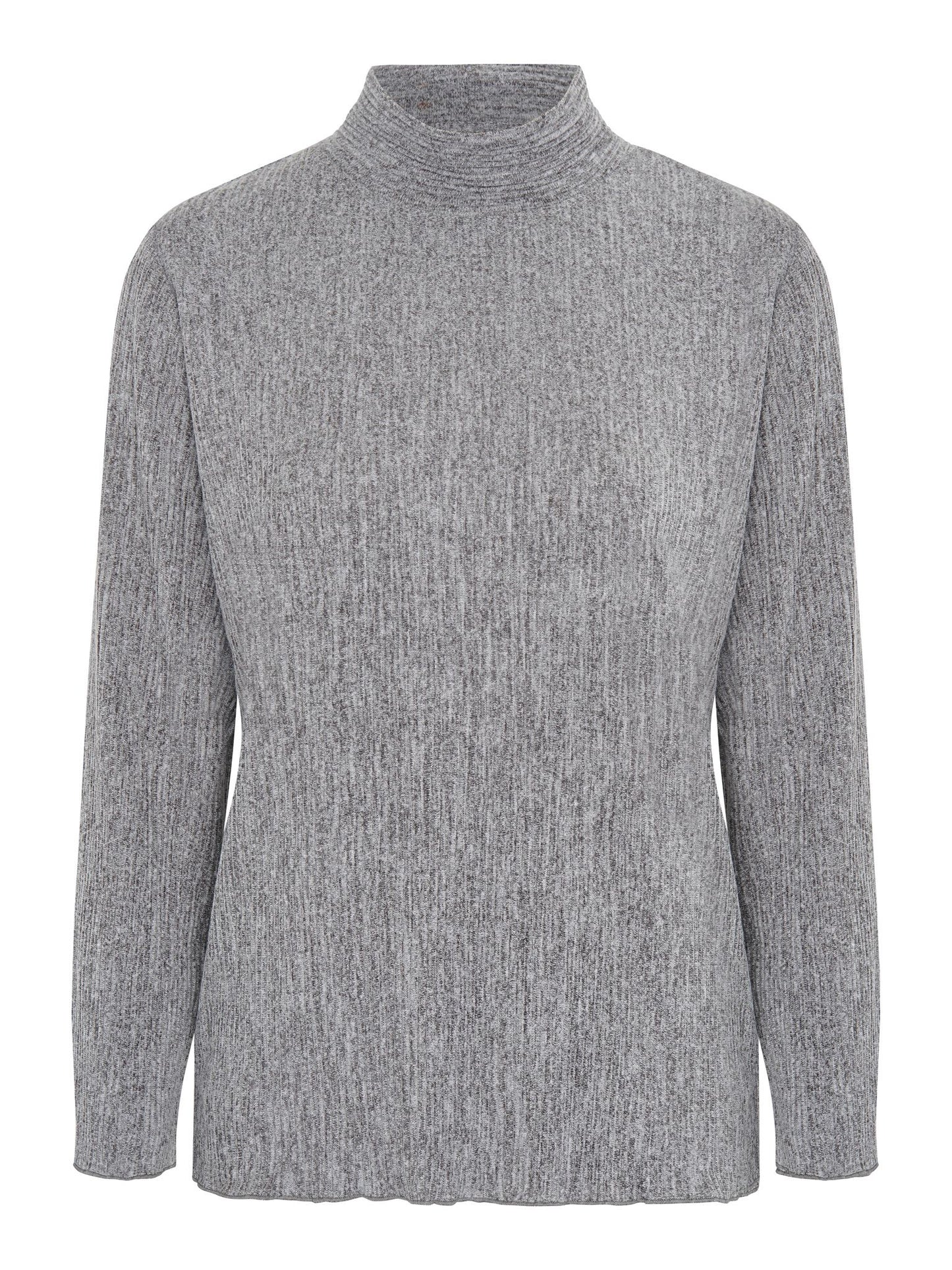 TIGI Roll Neck Pleated Top - Grey