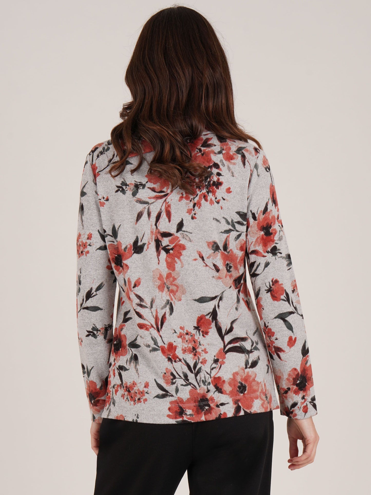 TIGI Floral Printed Split Neck Top - Malt