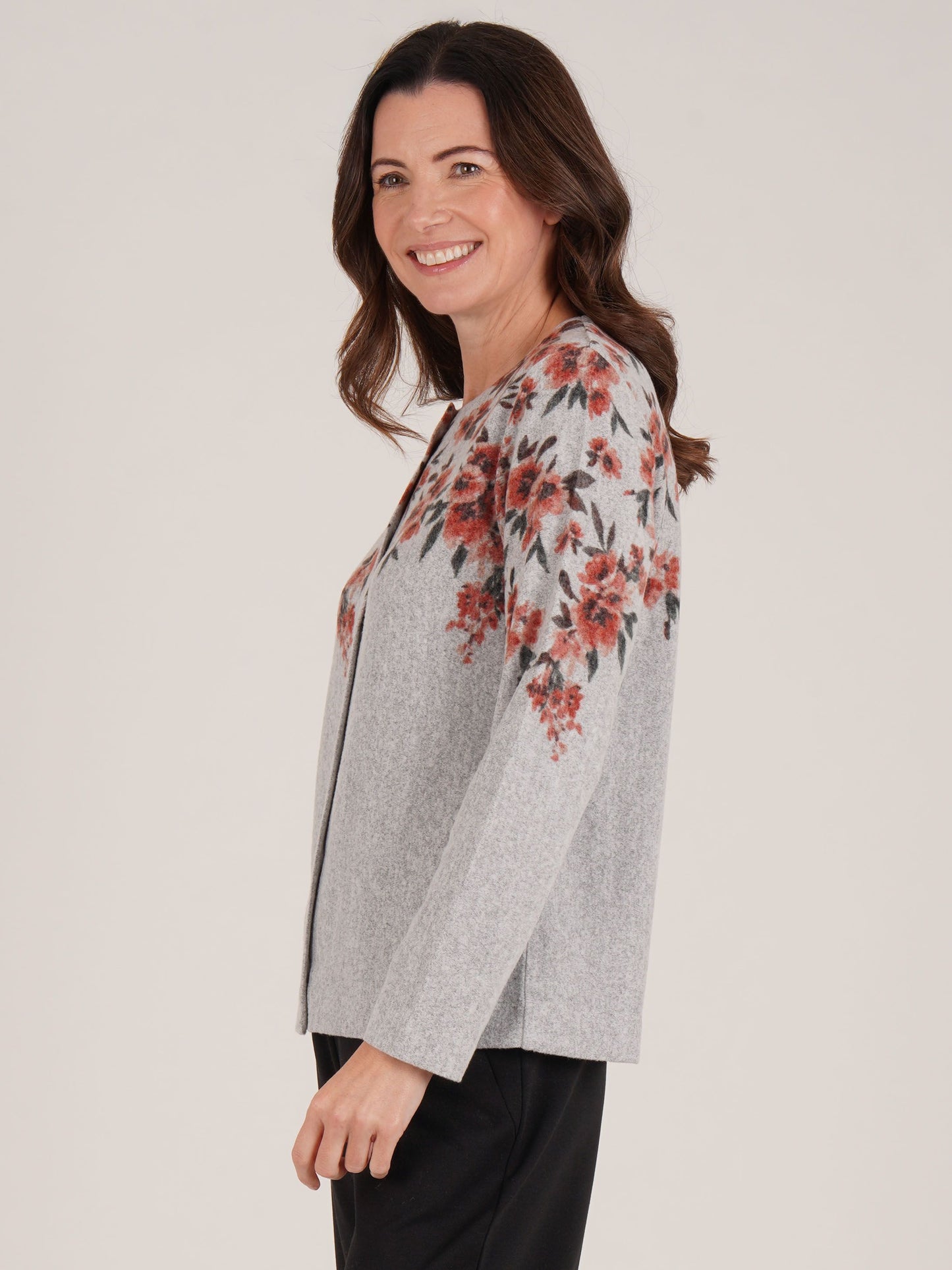Tigi Floral Design Cardigan T26-12F - Malt