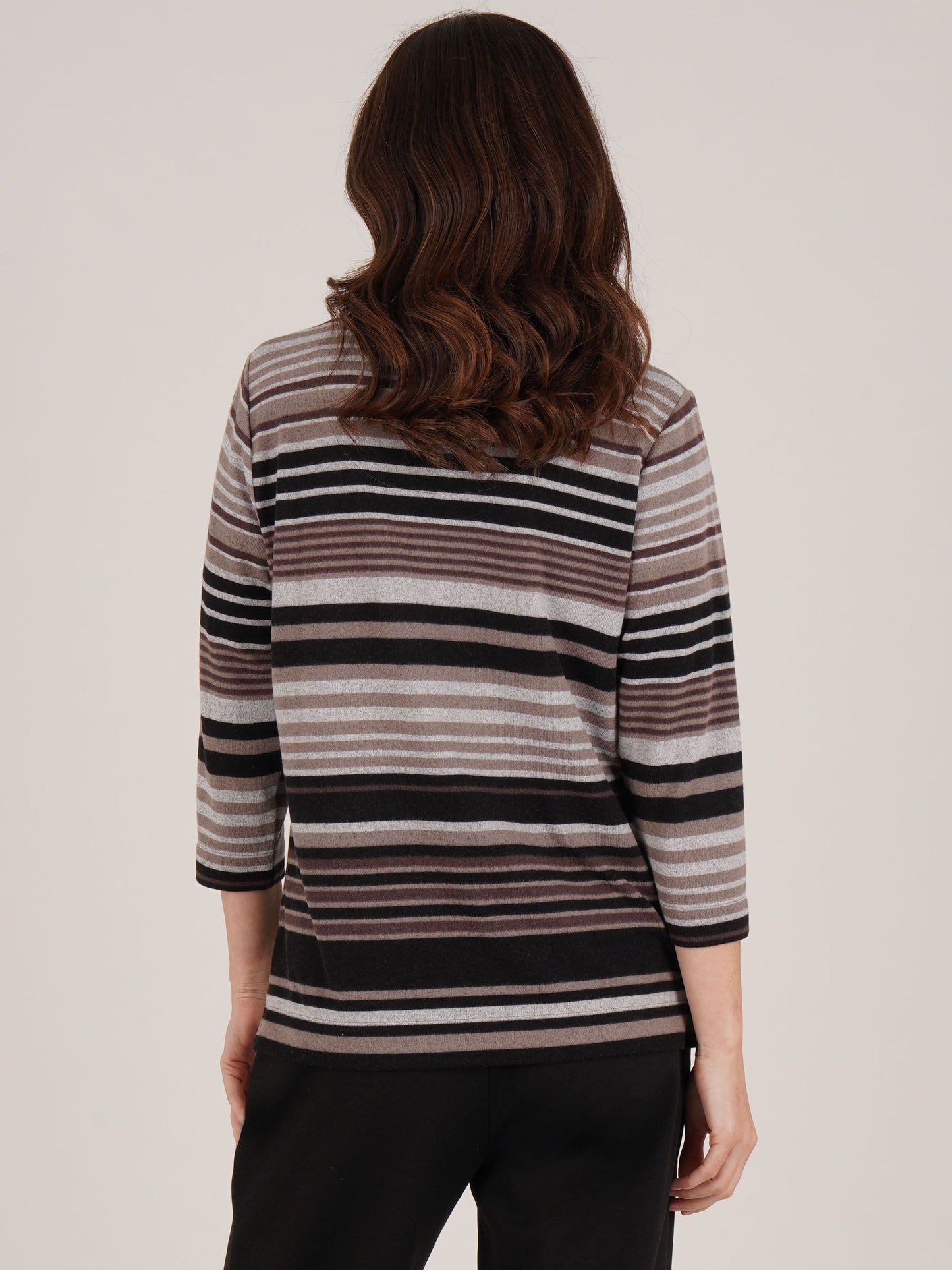 TIGI Stripe Top with Diamantés - Taupe