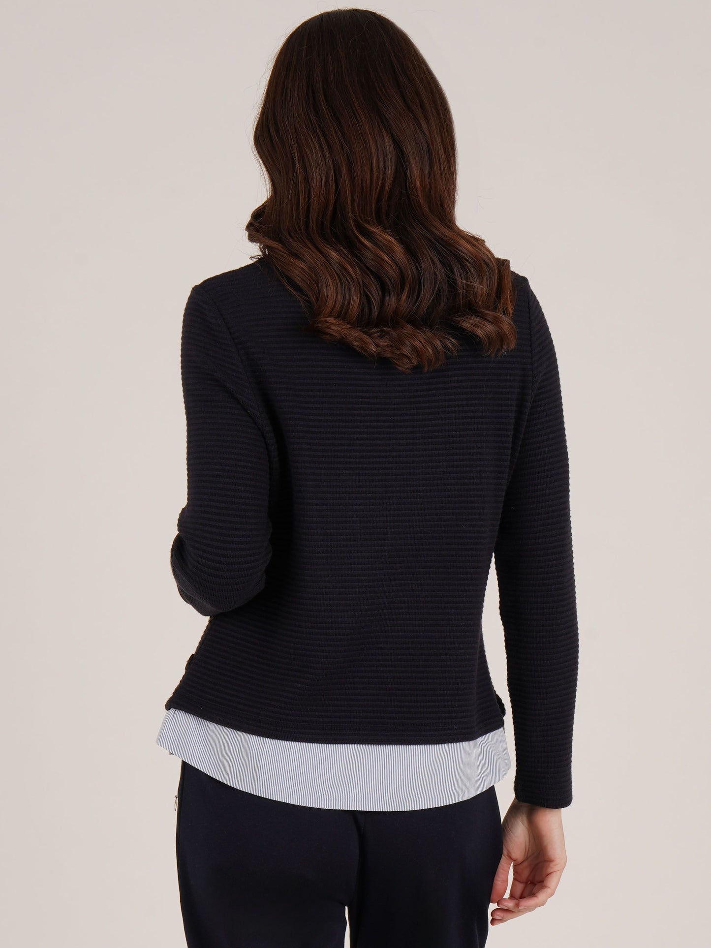 TIGI Shirt Detail Jumper - Navy