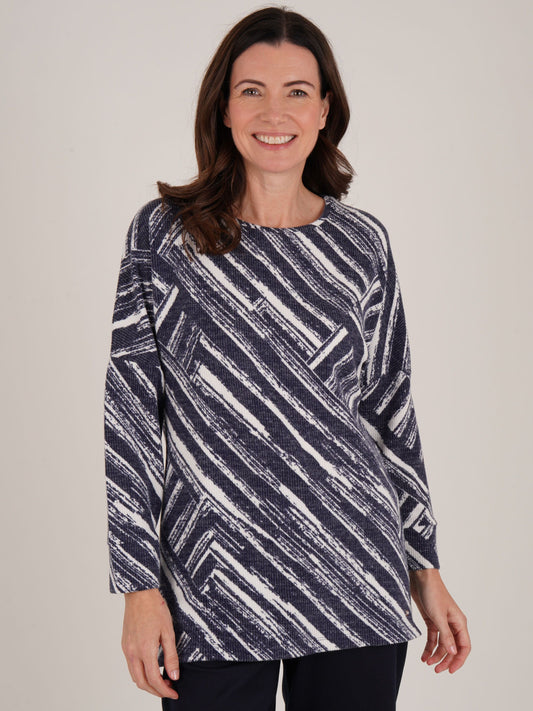 TIGI All Over Striped Top - Navy