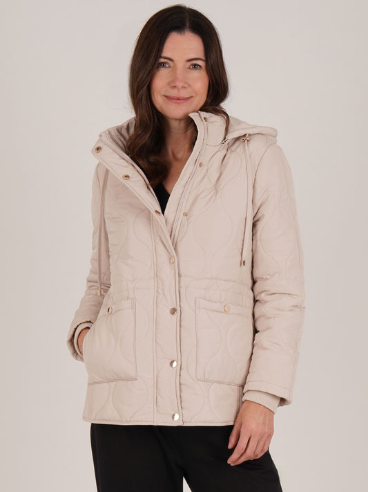 TIGI Padded Coat with Hood - Cashew