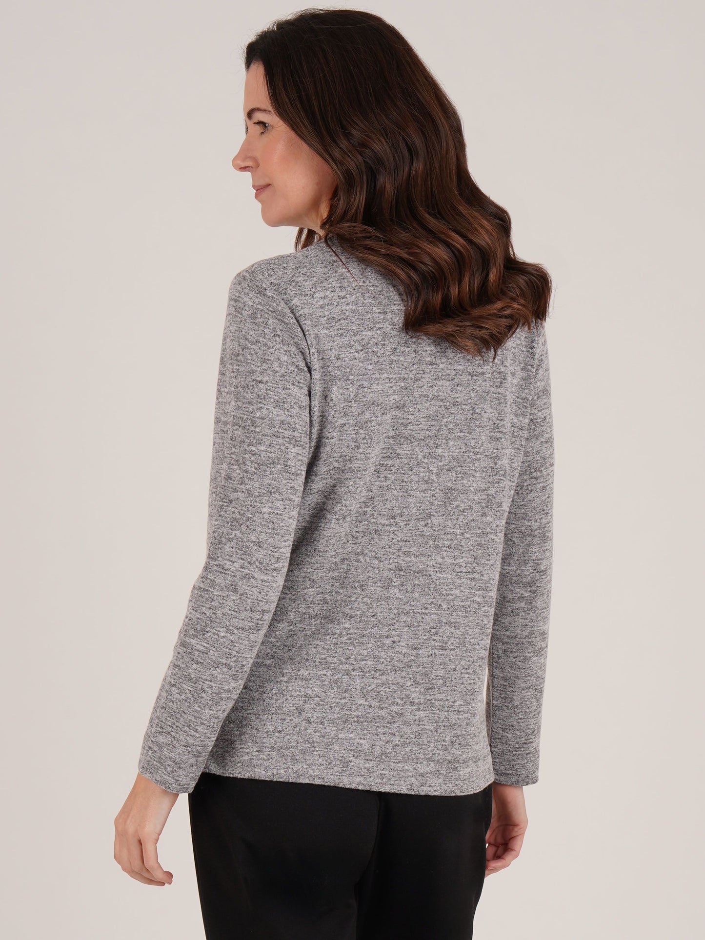TIGI Embellished Sparkle Top - Marl Grey