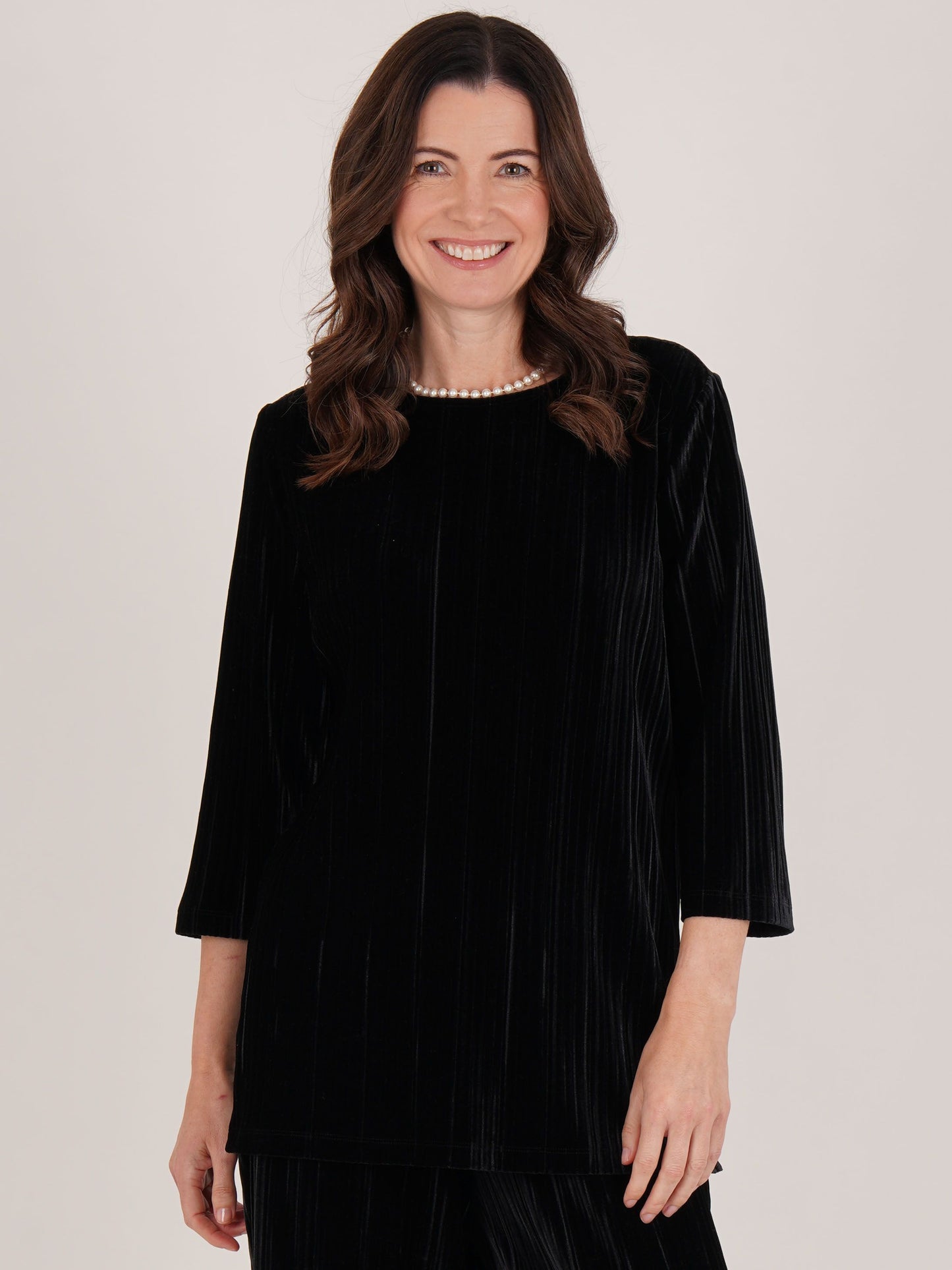 TIGI Plisse Tunic Top - Black