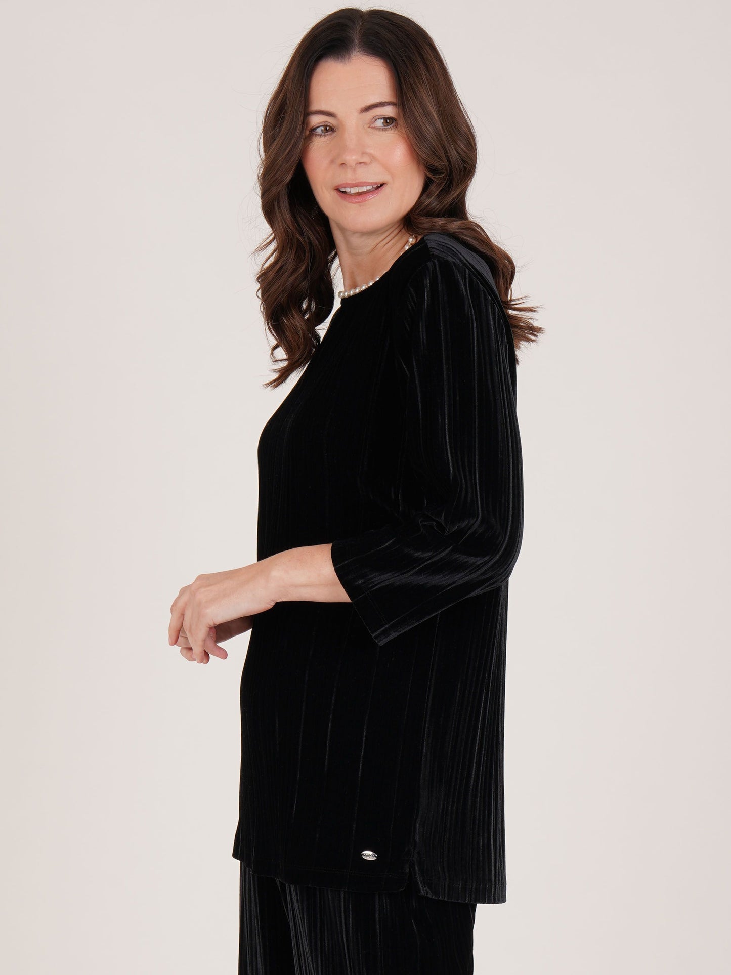 TIGI Plisse Tunic Top - Black