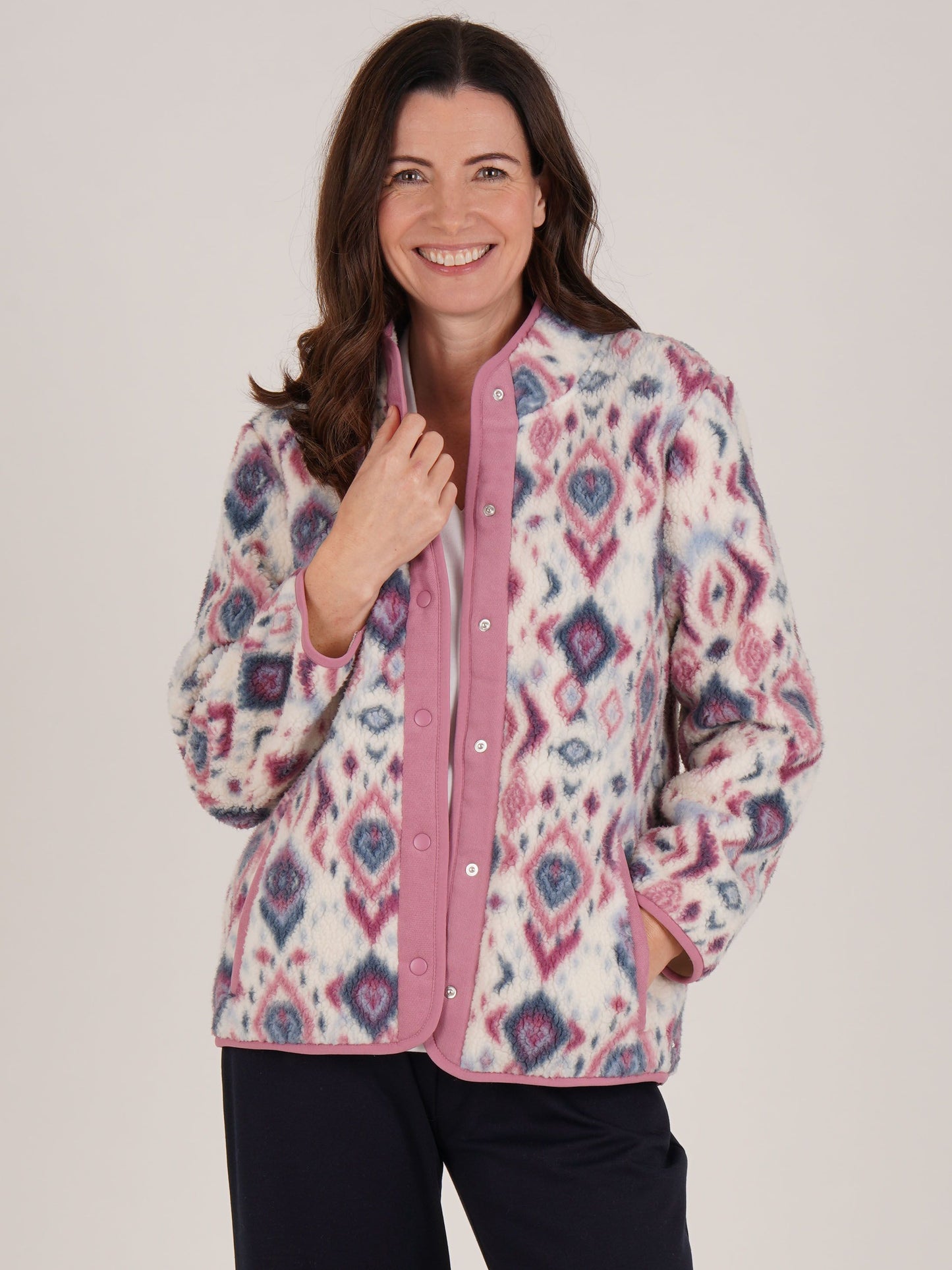 TIGI Abstract All Over Print Fleece - Ivory