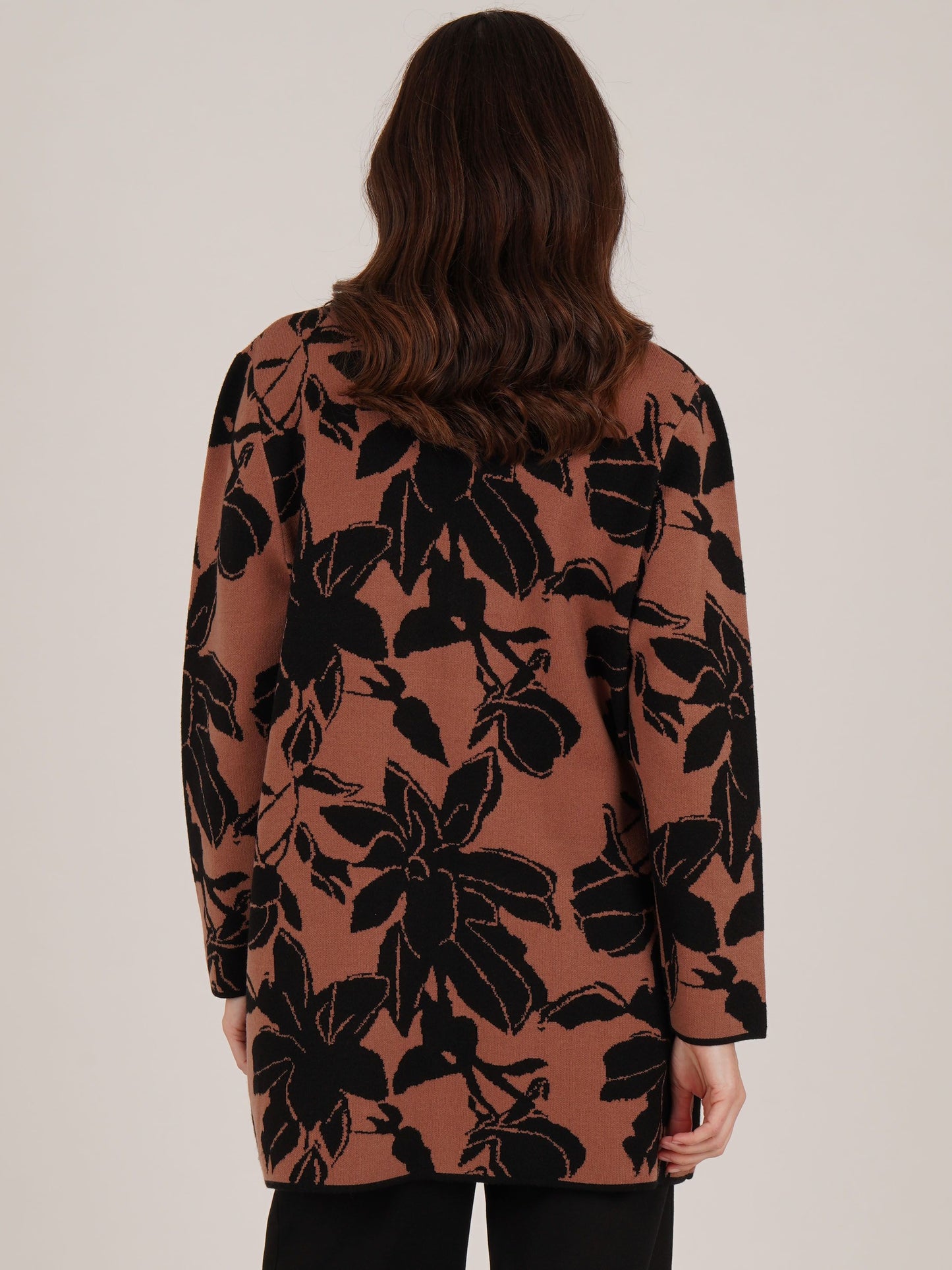 TIGI Longline Floral Cardi - Camel