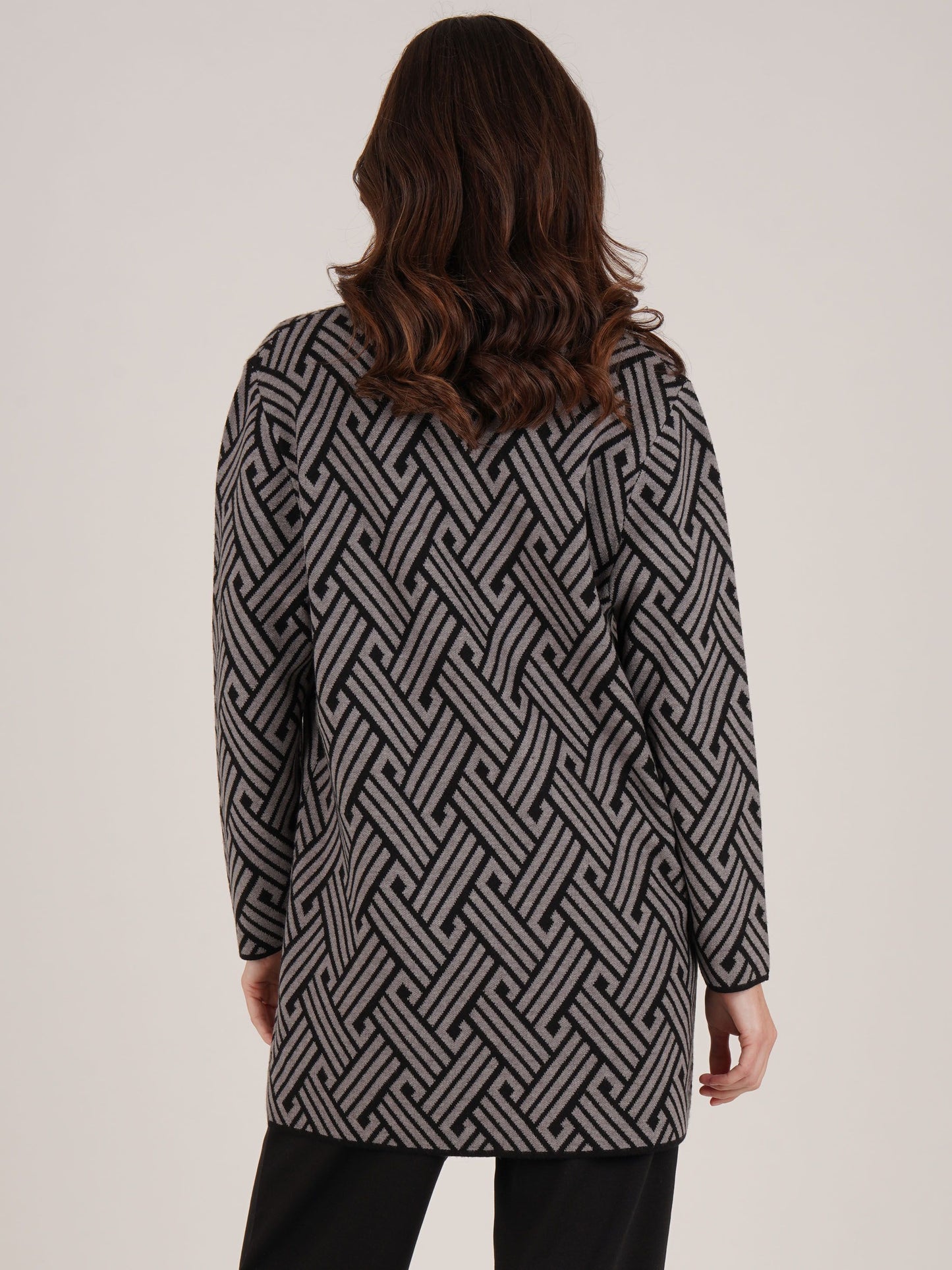 TIGI Longline Geometric Cardi - Silver