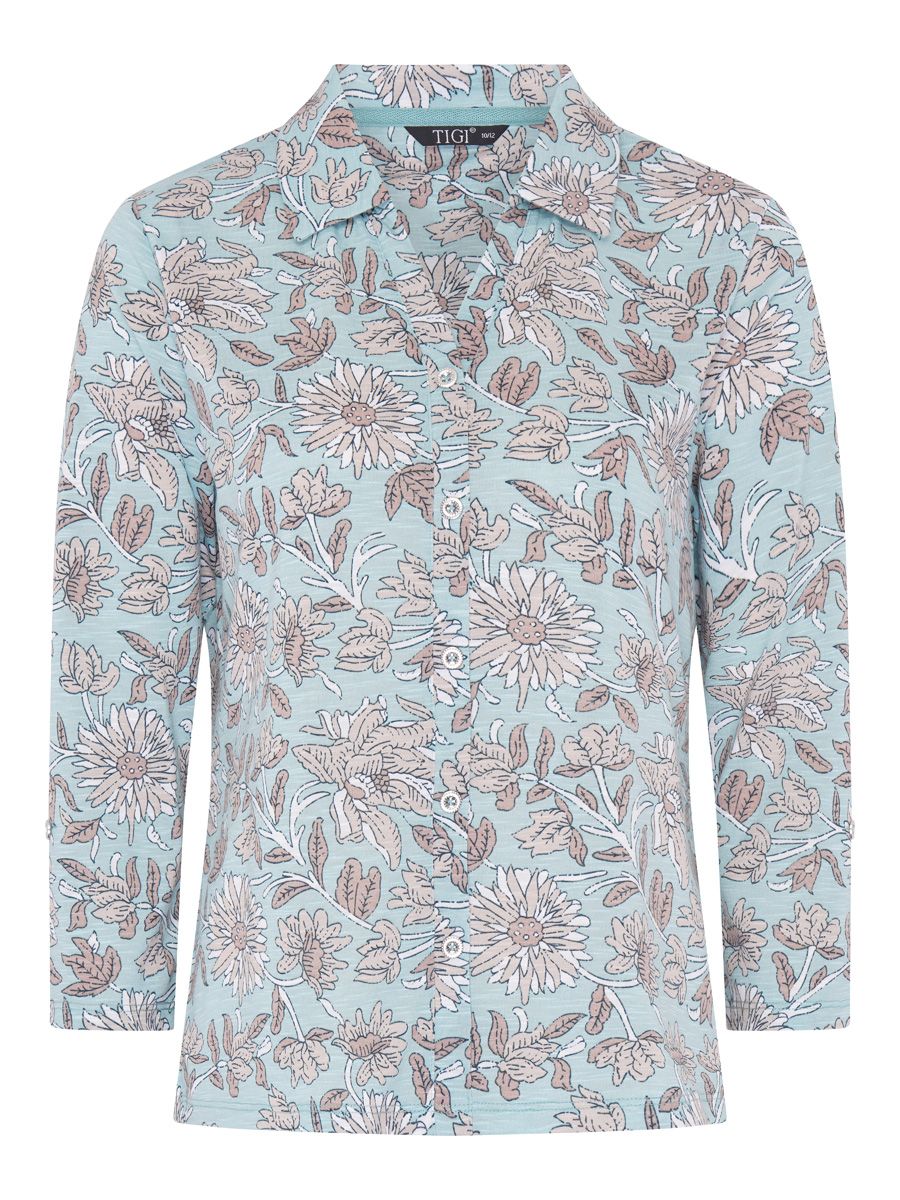 TIGI Persian Floral Print Shirt - Mint