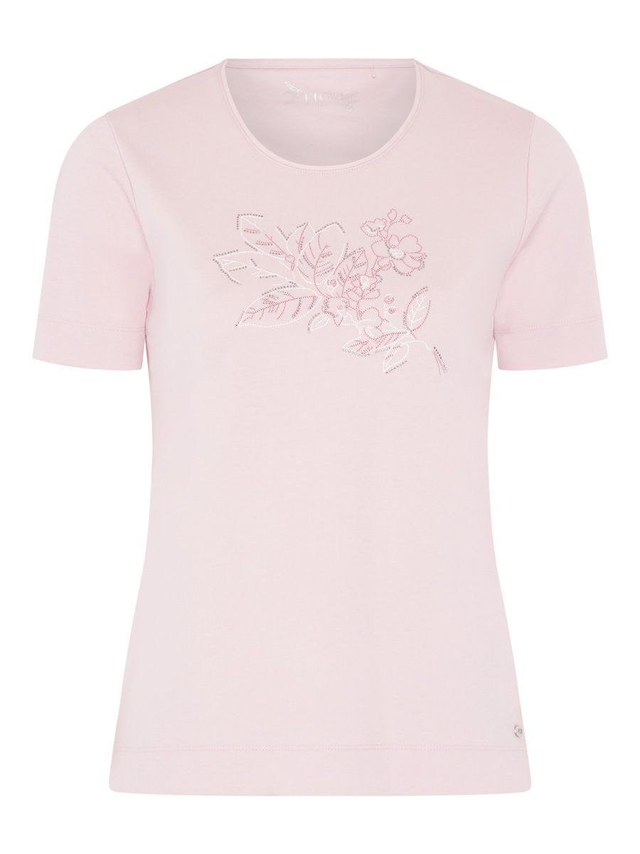 TIGI Leaf Centred Embroidered Top - Rose Pink