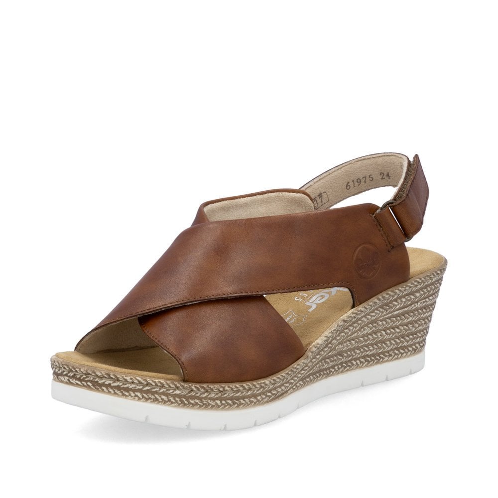Rieker Wedged Brown Sandals 61975