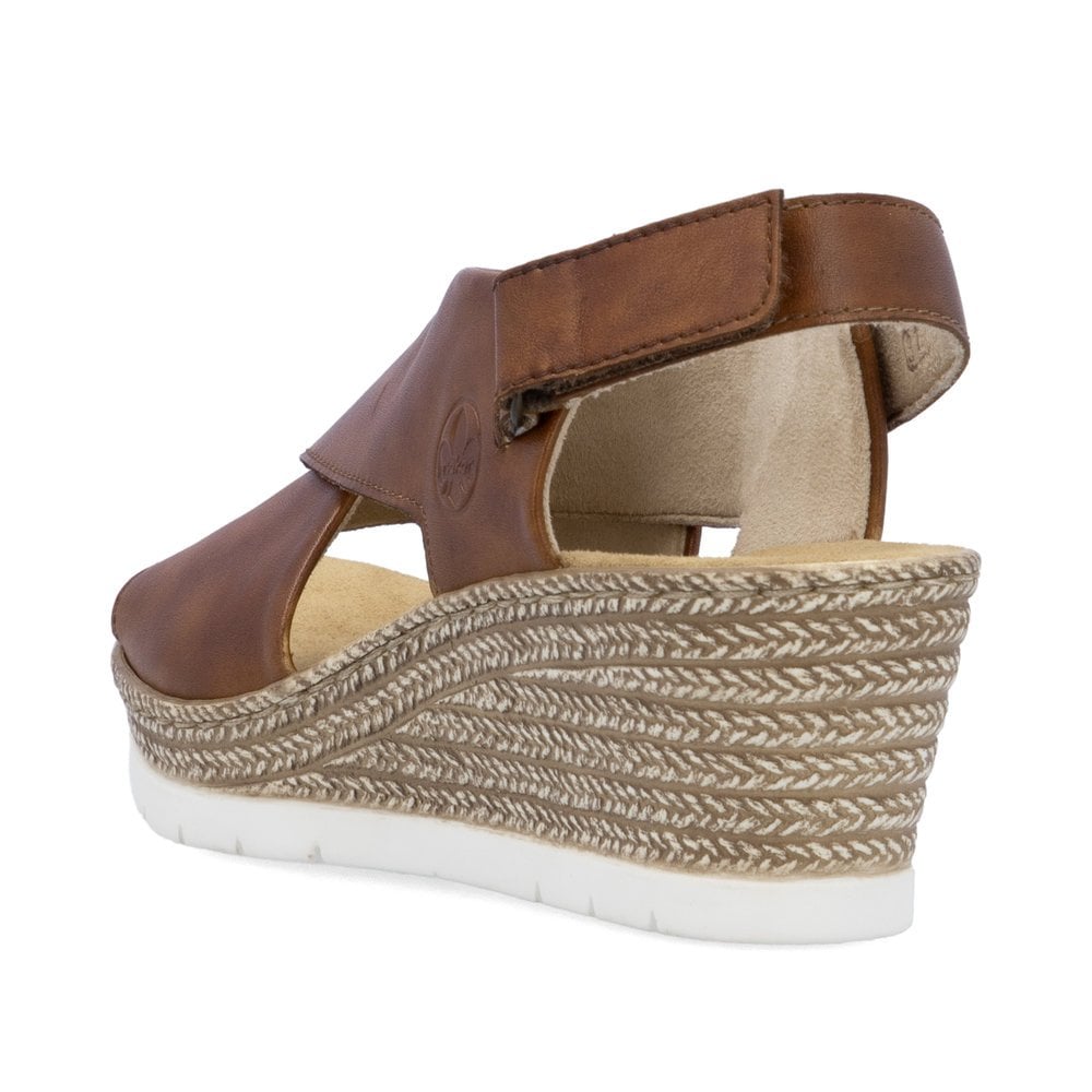 Rieker Wedged Brown Sandals 61975