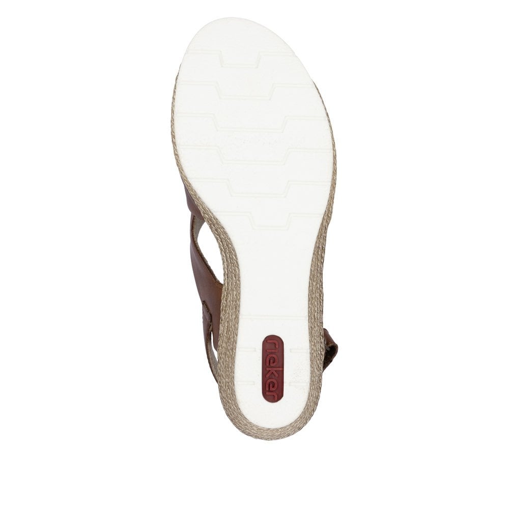 Rieker Wedged Brown Sandals 61975