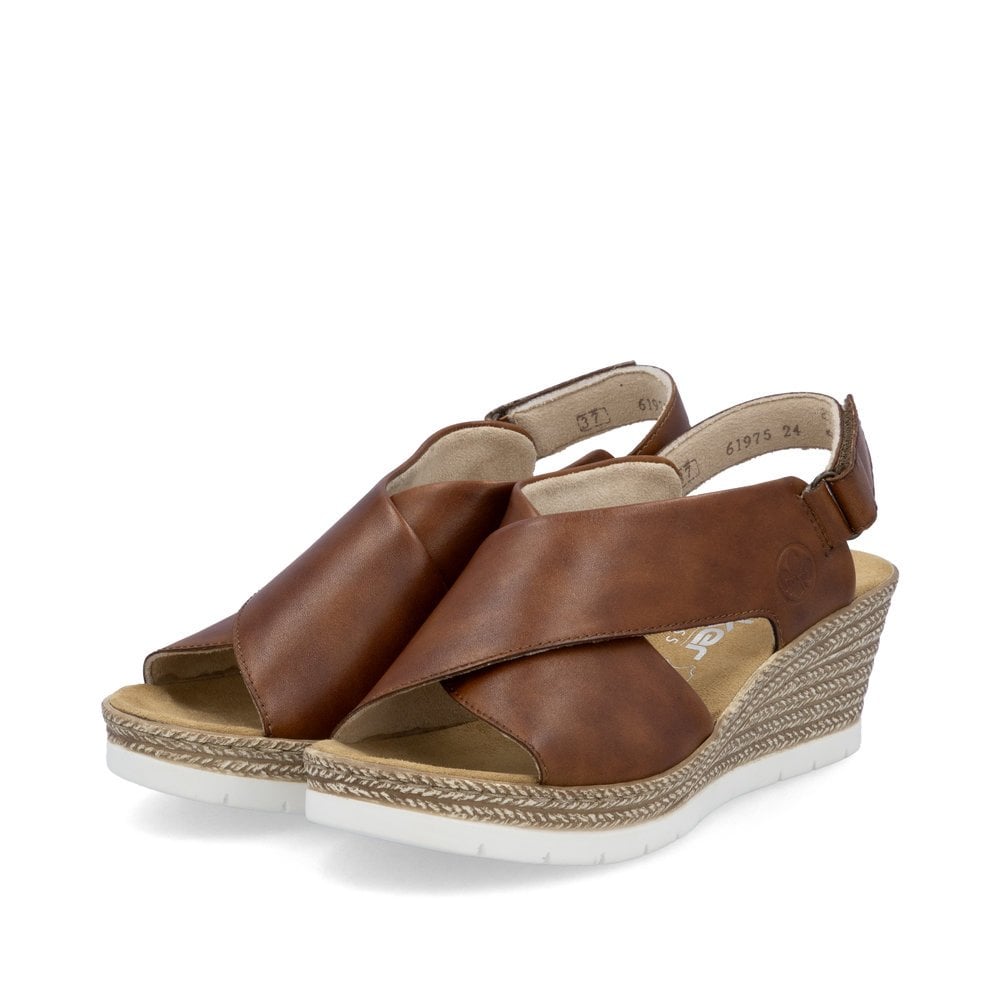 Rieker Wedged Brown Sandals 61975