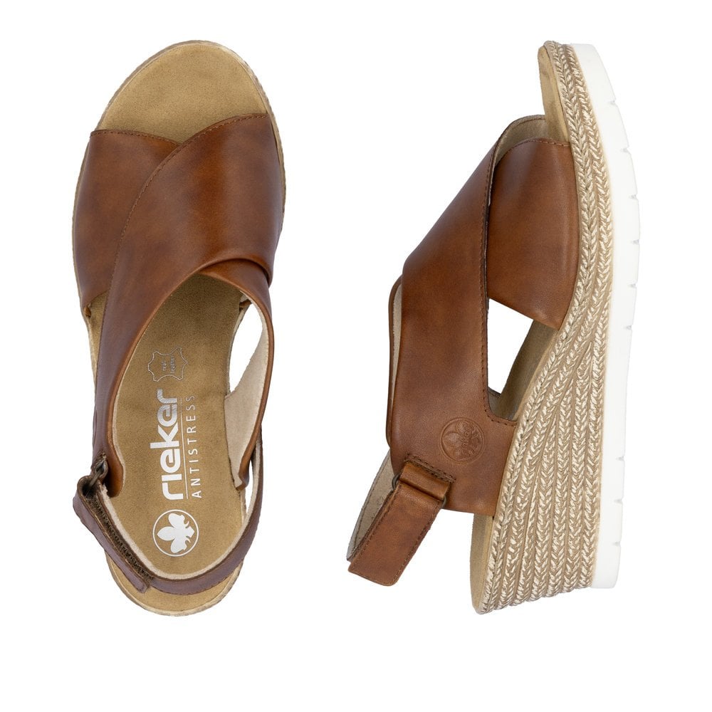 Rieker Wedged Brown Sandals 61975