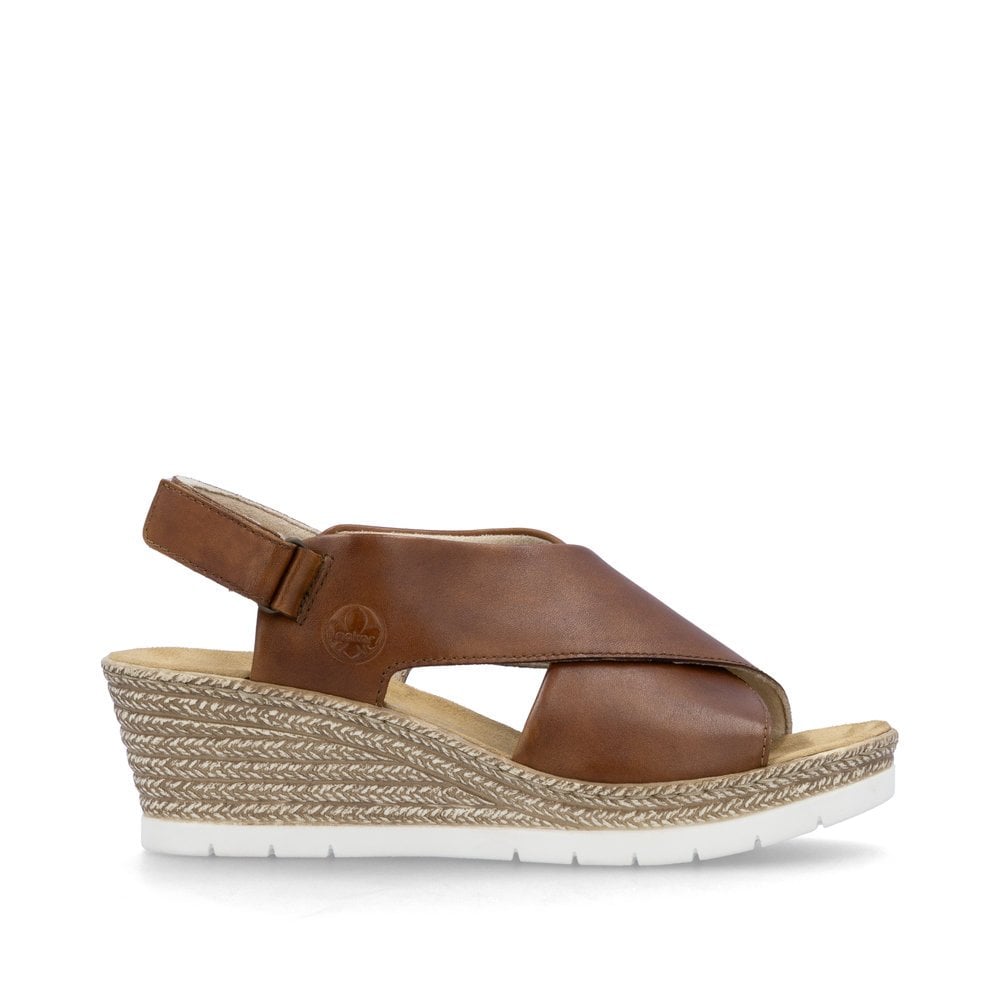 Rieker Wedged Brown Sandals 61975