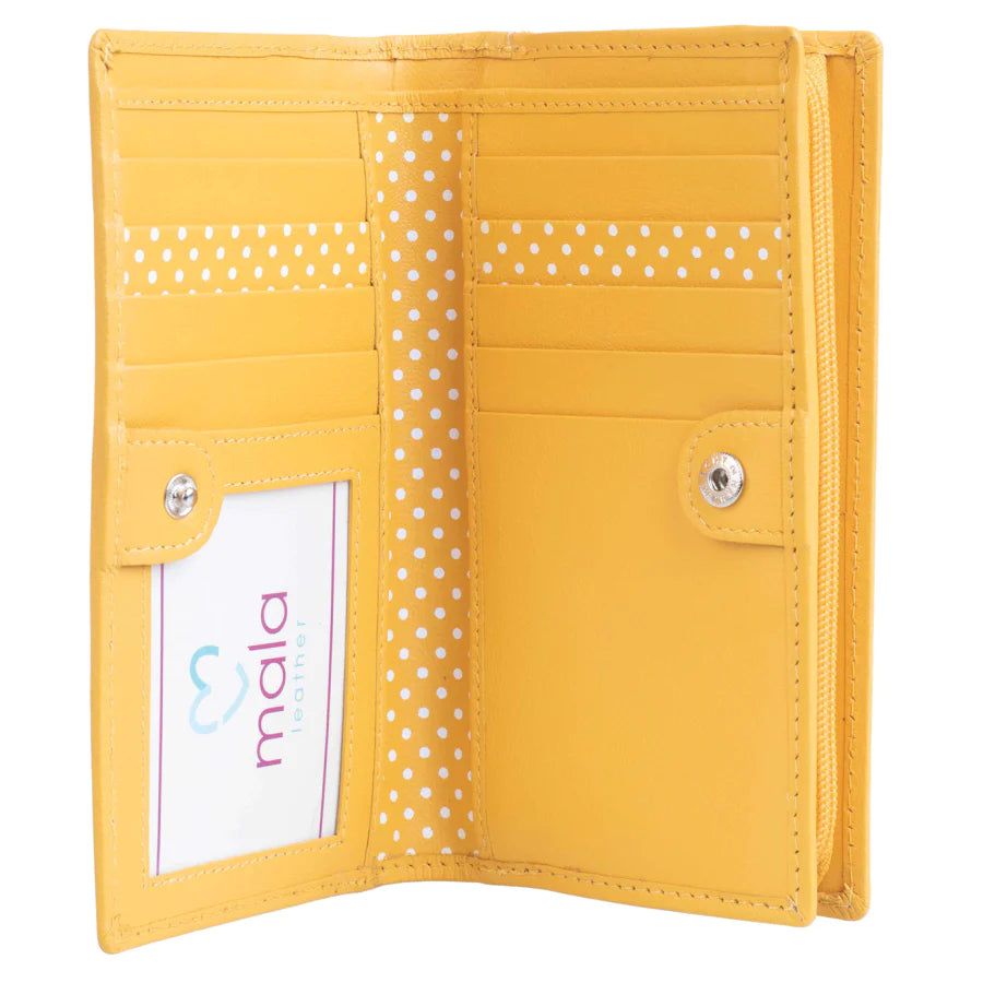 Mala Leather Moonflower Bee Compact Purse