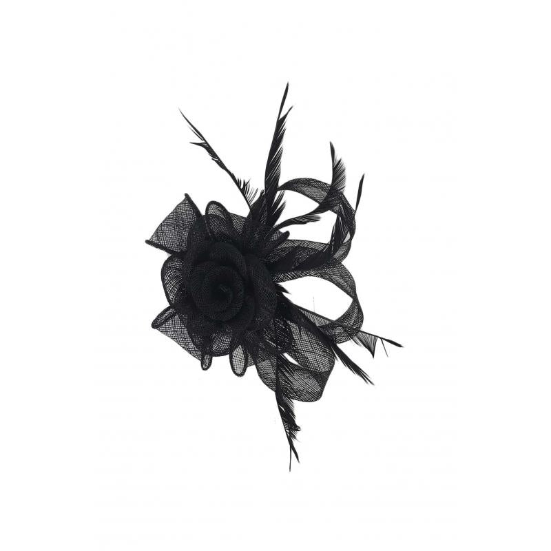 Small Mesh & Feather Flower Fascinator - Pretty Swish Accessories Ripley Derbyshire