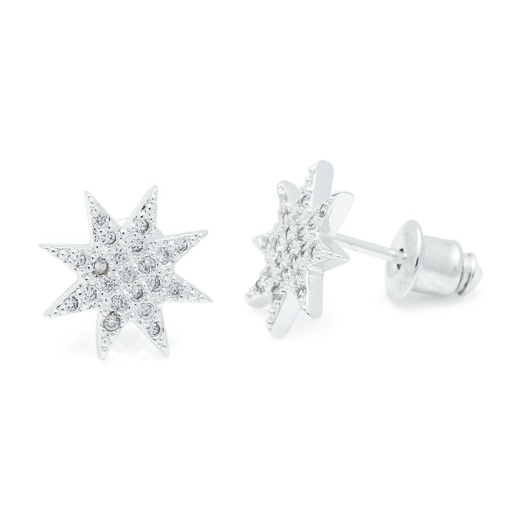 Life Charms Sunburst Silver Earrings
