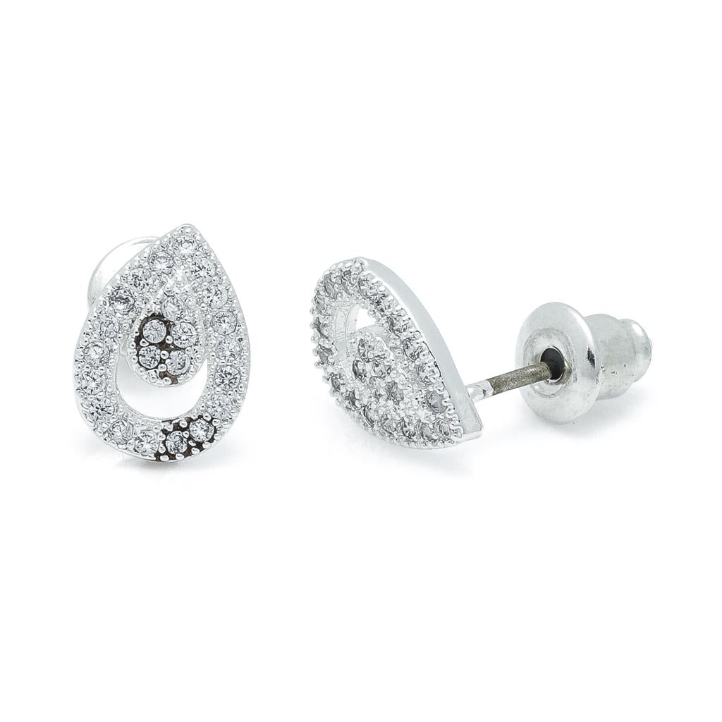 Life Charms Teardrop Silver Earrings