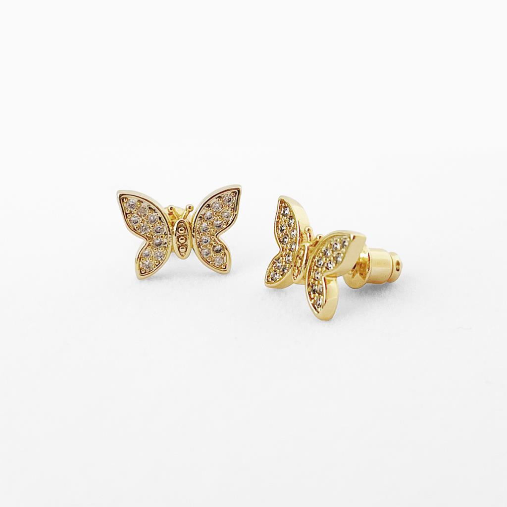 Life Charms Butterfly Gold Earrings