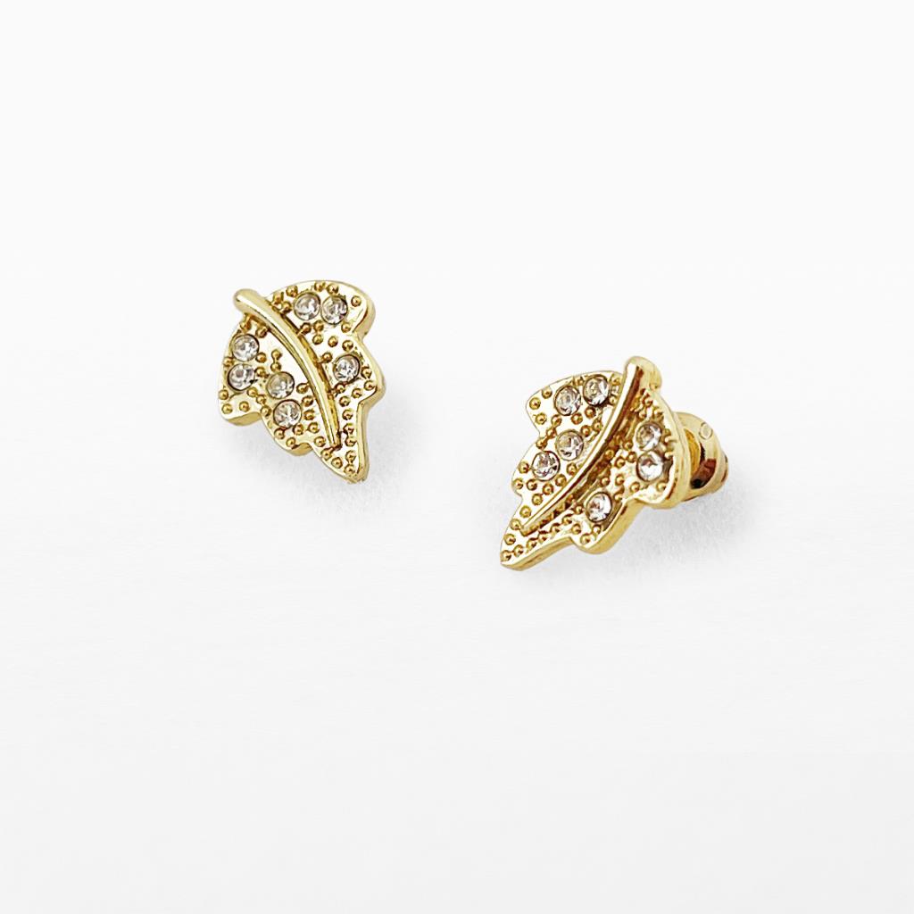 Life Charms Gold Leaf Earrings