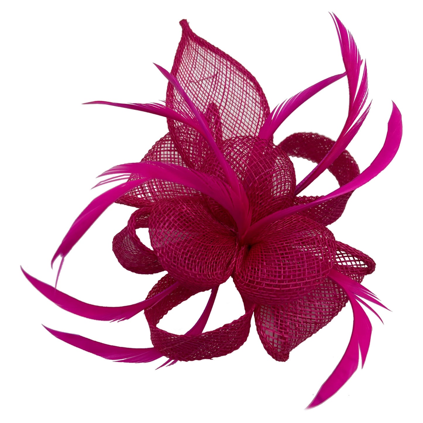 Small Sinamay Clip-On Fascinator with Feathers - Choice of colours
