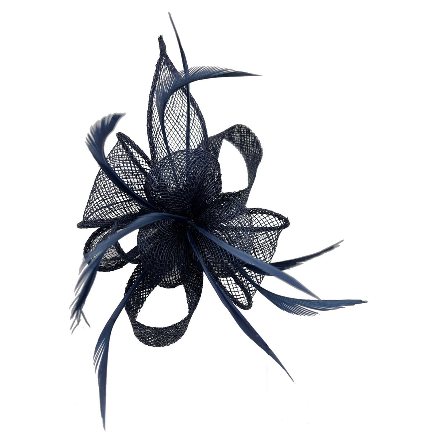 Small Sinamay Clip-On Fascinator with Feathers - Choice of colours