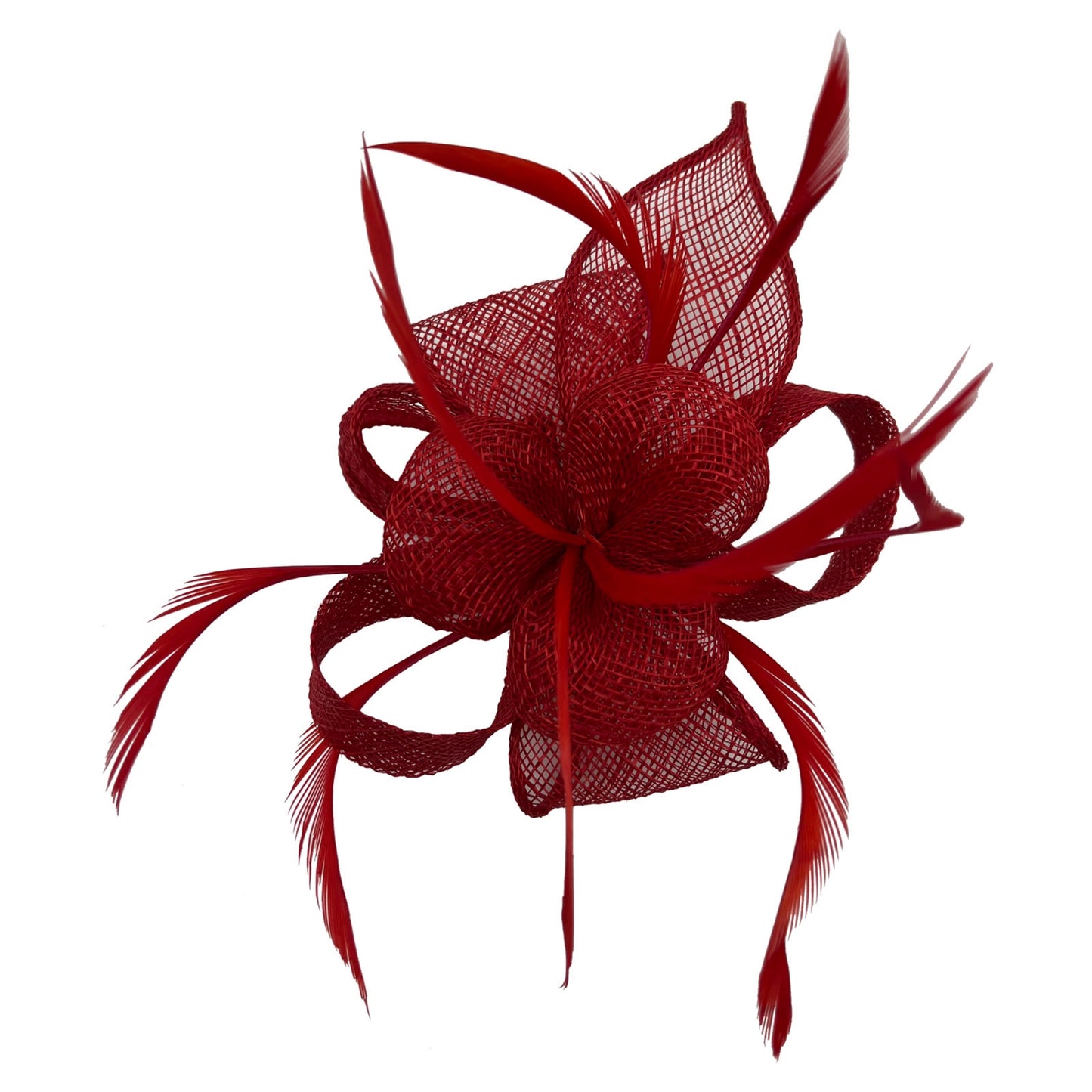 Small Sinamay Clip-On Fascinator with Feathers - Choice of colours