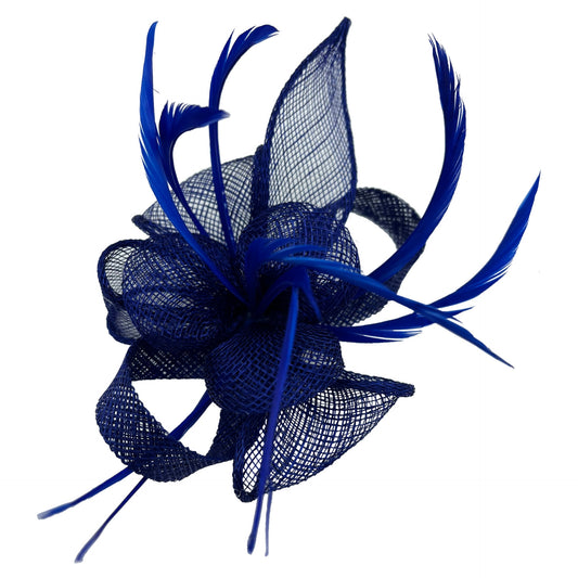 Small Sinamay Clip-On Fascinator with Feathers - Choice of colours