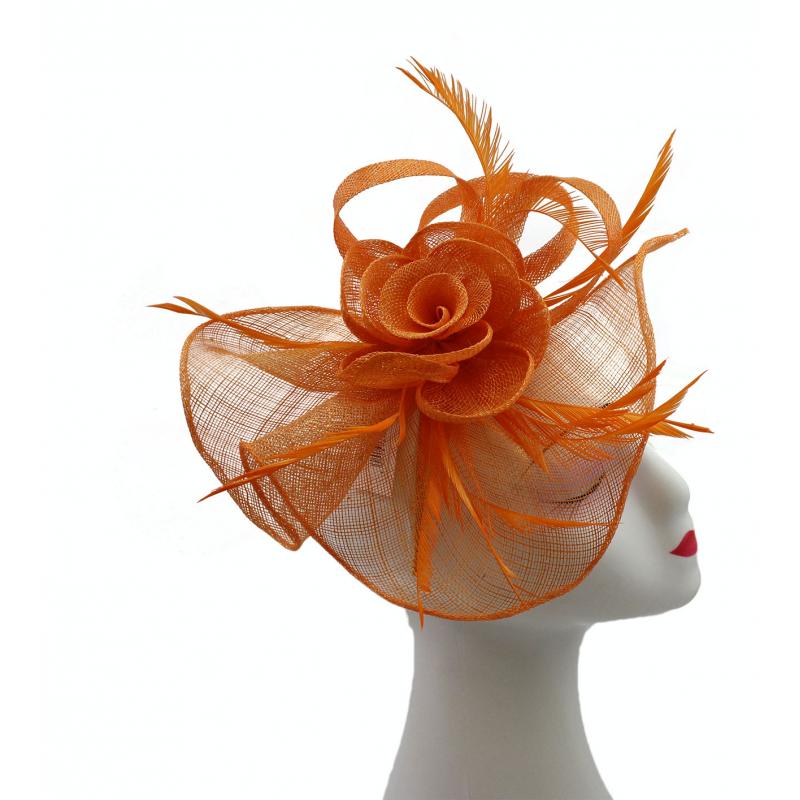 Large Mesh & Feather Flower Fascinator - Pretty Swish Accessories Ripley Derbyshire