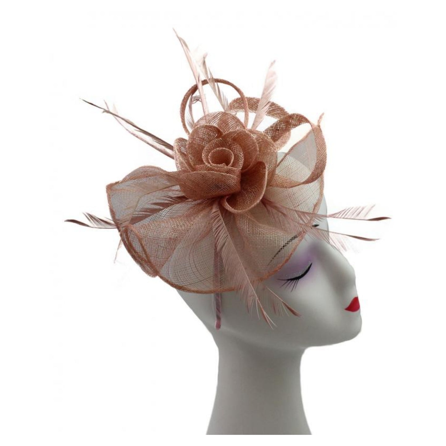 Sinamay & Feather Flower Fascinator