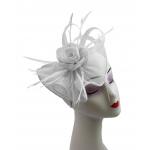 Sinamay & Feather Flower Fascinator