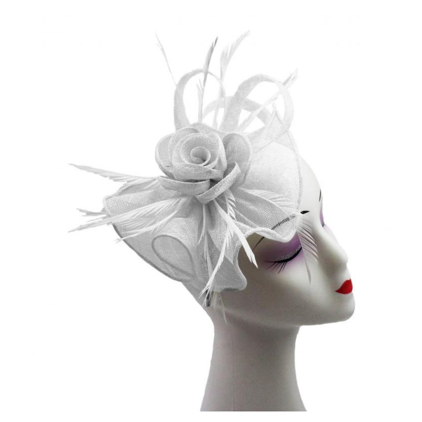 Sinamay & Feather Flower Fascinator