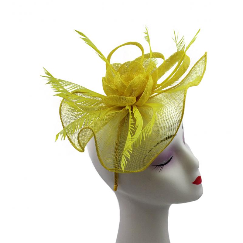 Large Mesh & Feather Flower Fascinator - Pretty Swish Accessories Ripley Derbyshire