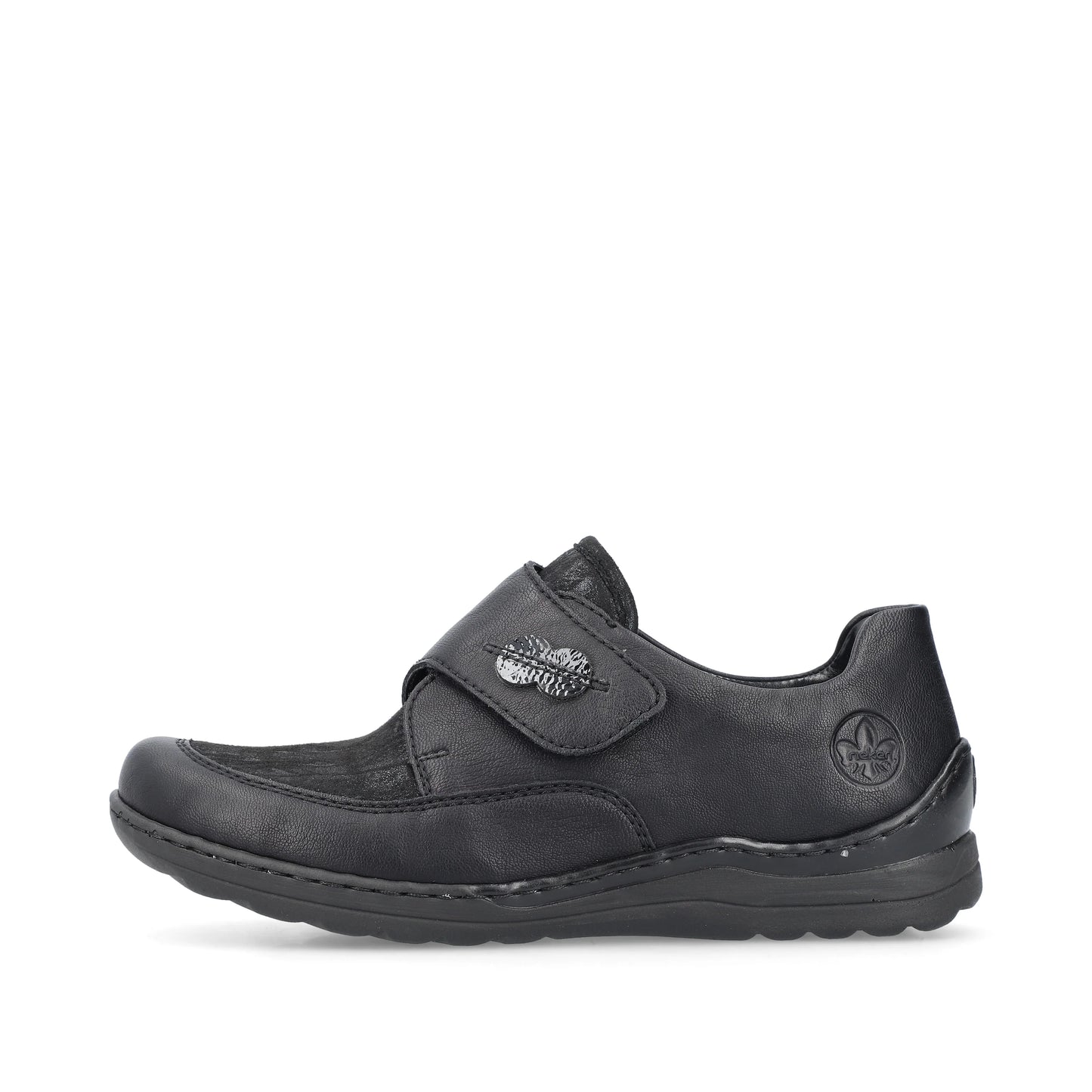 Rieker 48954 Hook and Loop Shoes - Black