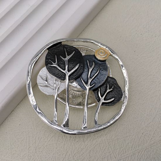 Magnetic Scarf Brooch - Trees in a Row